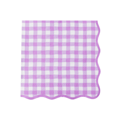 Elegant Le Lilac Gingham Dinner Napkins