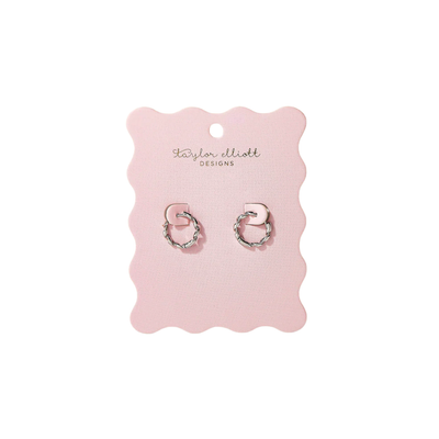Eliza Twirl Huggie Earrings Silver