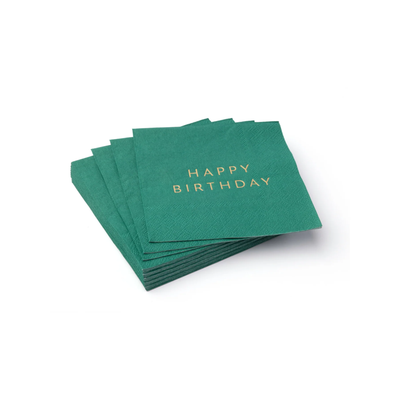 Esmerald Green Happy Birthday Napkins