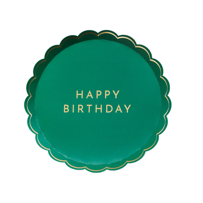 Esmerald Green Happy Birthday Plates