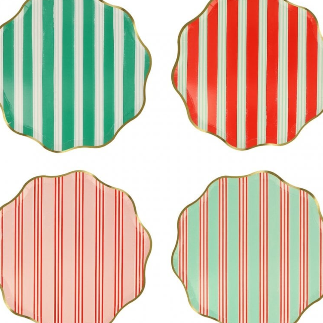Festive Stripe Dinner Plates