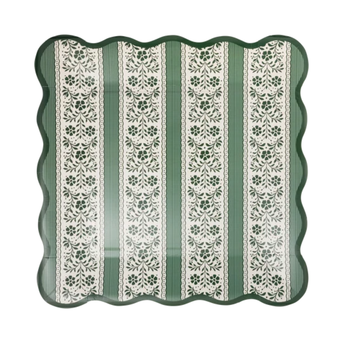 Floral Stripe 9" Paper Dinner Plates 8ct