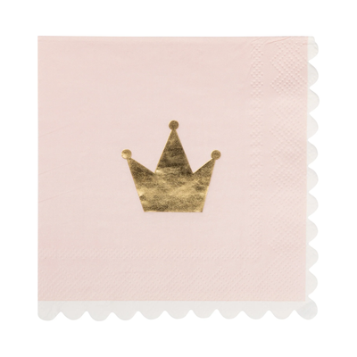 Foil Princess Crown Cocktail Napkin