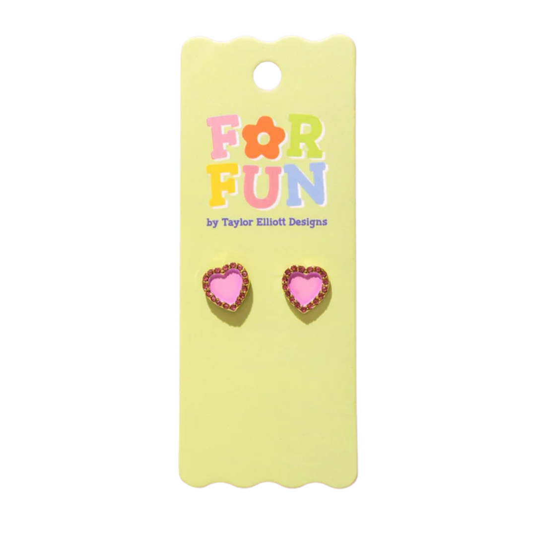 For Fun - Harper Purple Heart Studs - Min. 2 (FF-E08)