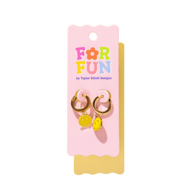 Kenzie Smiley Huggie Earrings