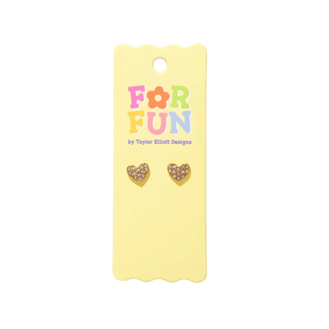 For Fun - Phoebe Heart Studs - Min. 2 (FF-E16)