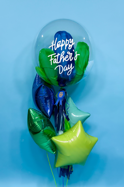 GLOBO BURBUJA HAPPY FATHER'S DAY + ESTRELLAS