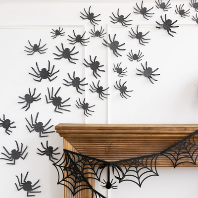 Glittered Wall Décor Spiders