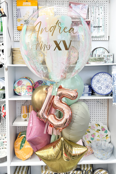 Globo Burbuja XV Bundle Mint Rose
