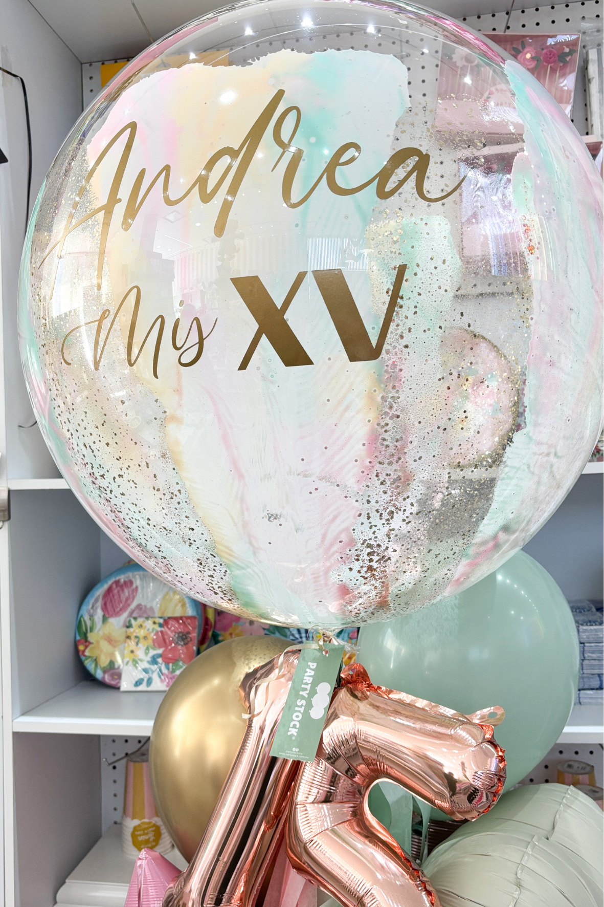 Globo Burbuja XV Bundle Mint Rose