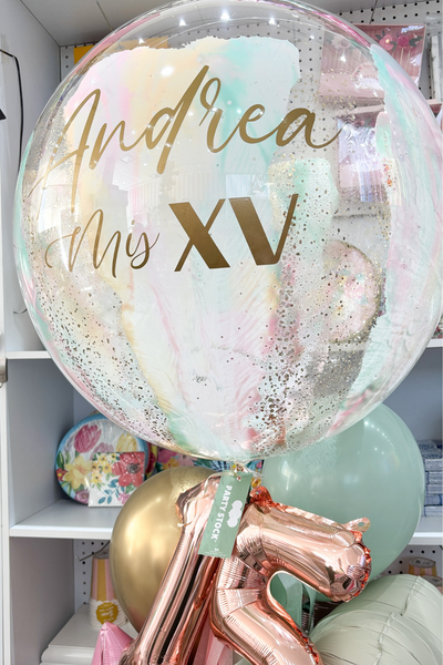 Globo Burbuja XV Bundle Mint Rose