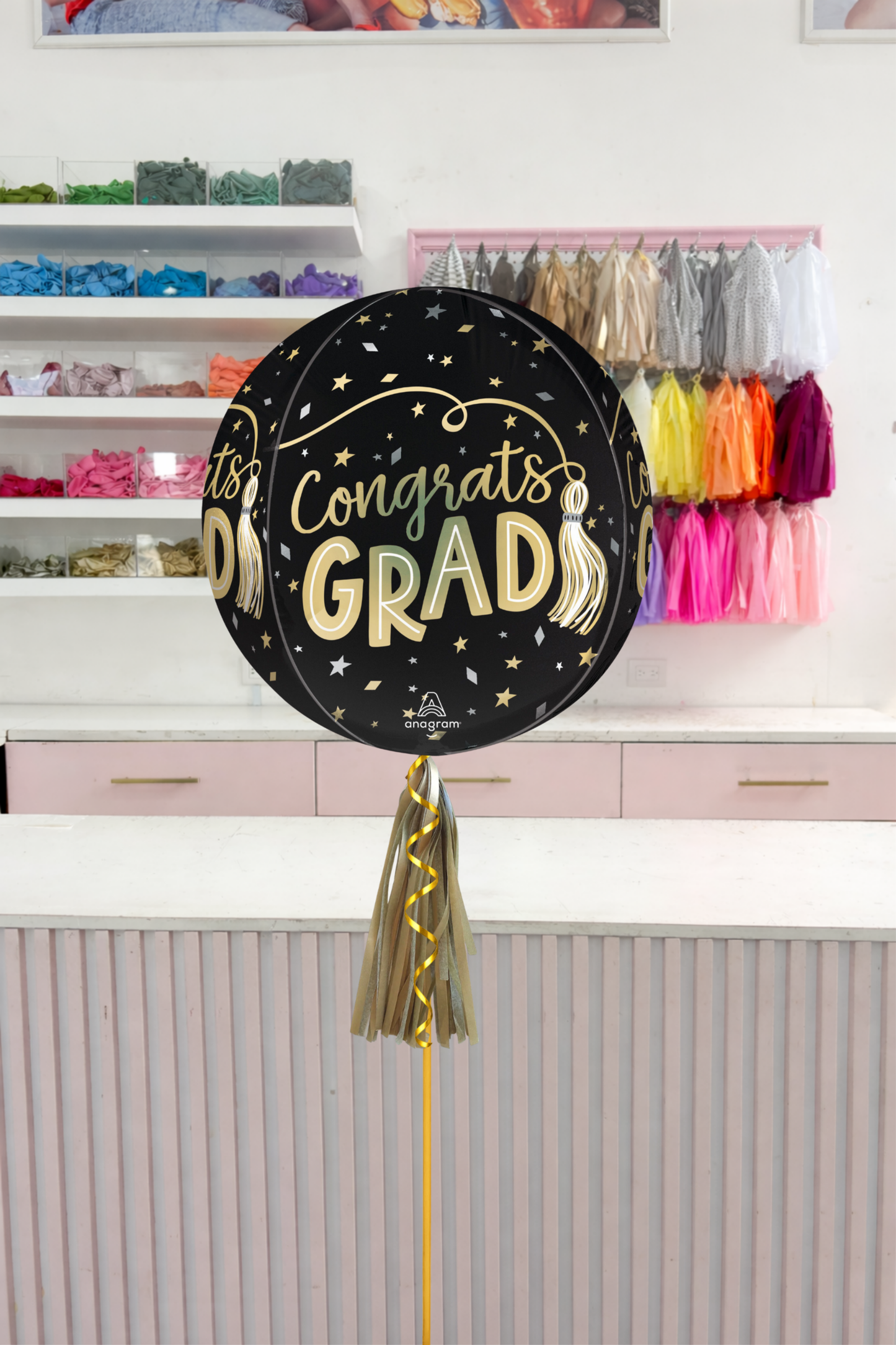 Globo Esfera Congrats Grad Dorado/Negro