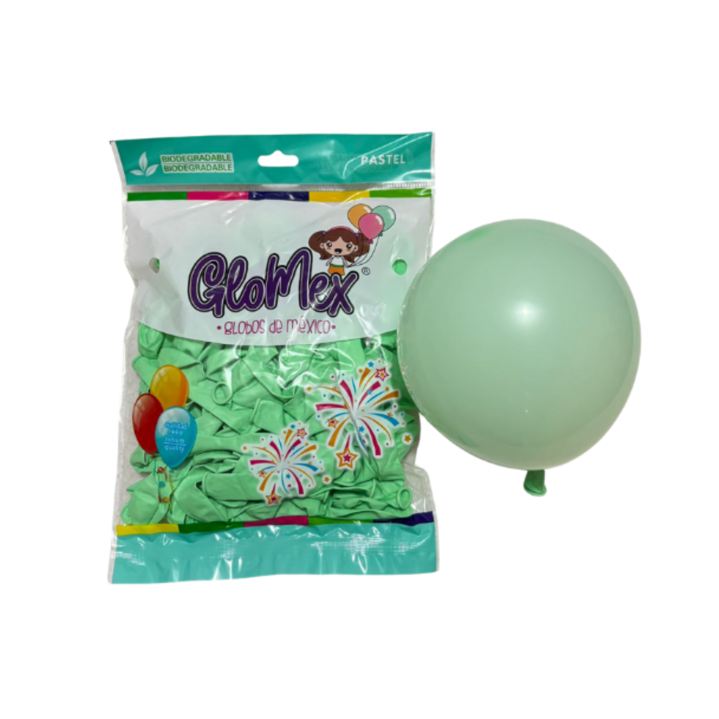 Globo Látex 5" Verde Pastel