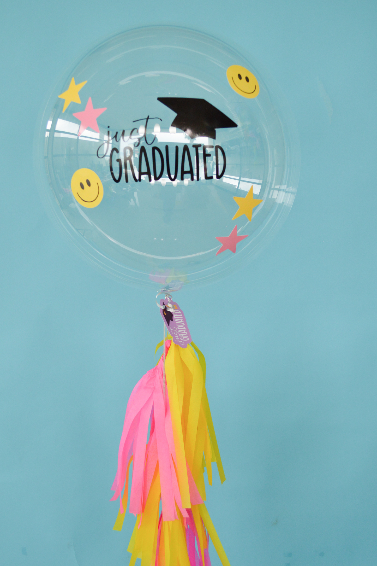 Globo Burbuja Graduación Stars & Happy Face