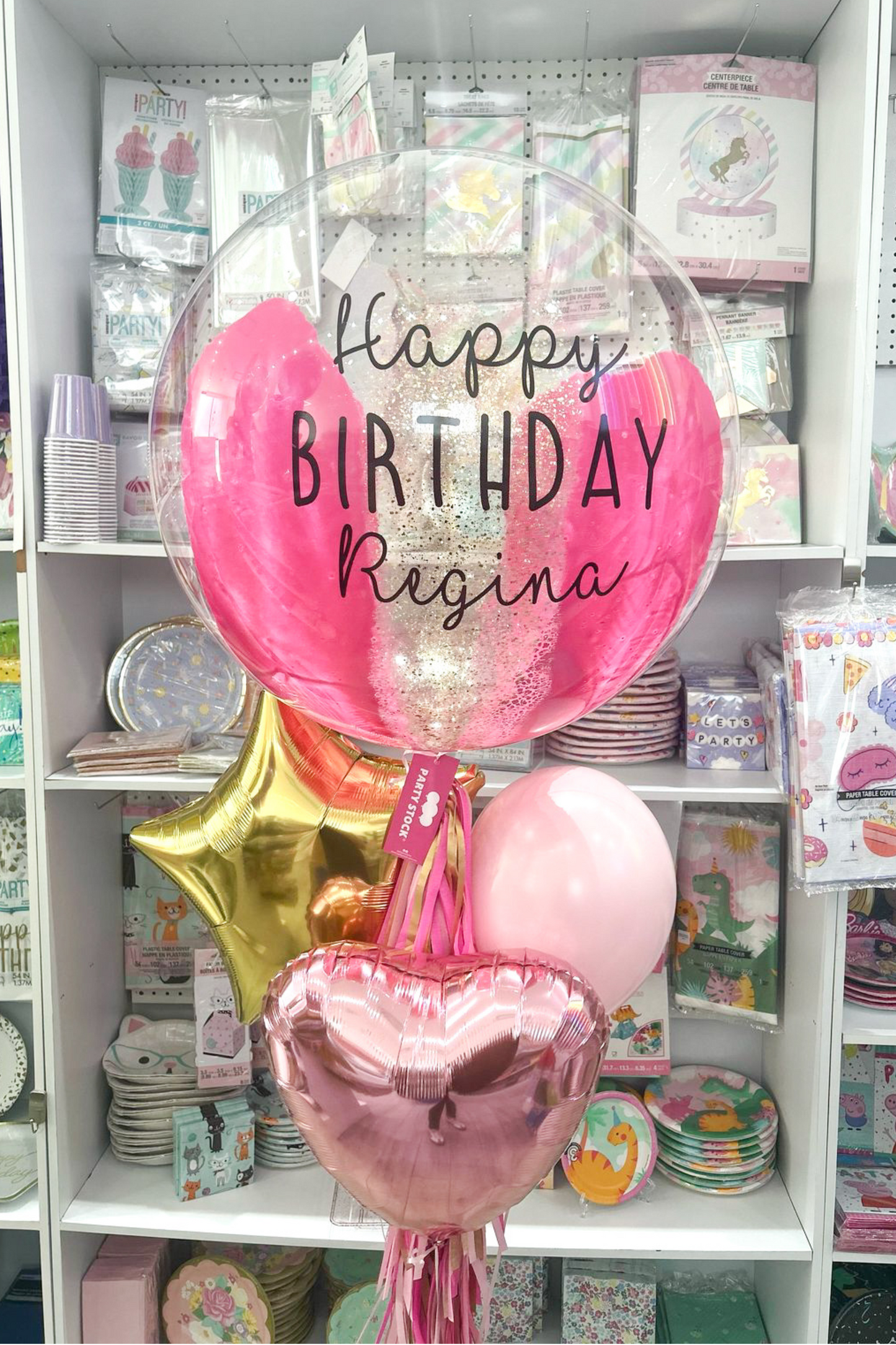 Globo Burbuja Rosa con Brillos