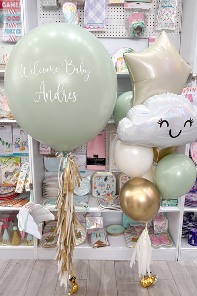 Globo Burbuja Welcome Baby Mint