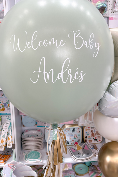 Globo Burbuja Welcome Baby Mint