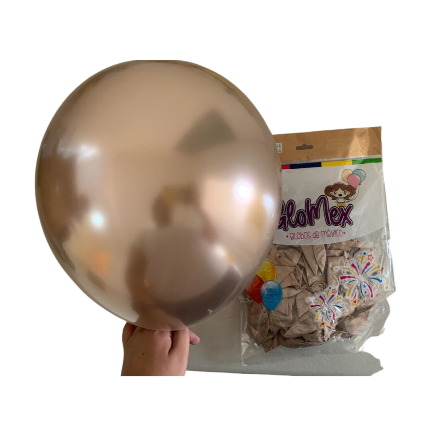 Globo Látex Champagne Chrome