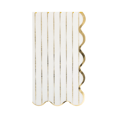 Gold Dotted Stripe Guest Napkin
