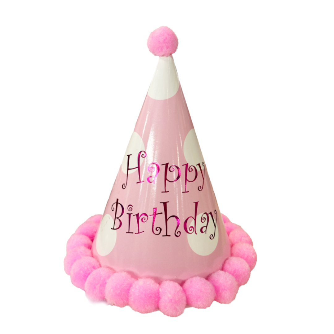 Gorrito de cumpleaños rosa