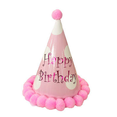 Gorrito de cumpleaños rosa
