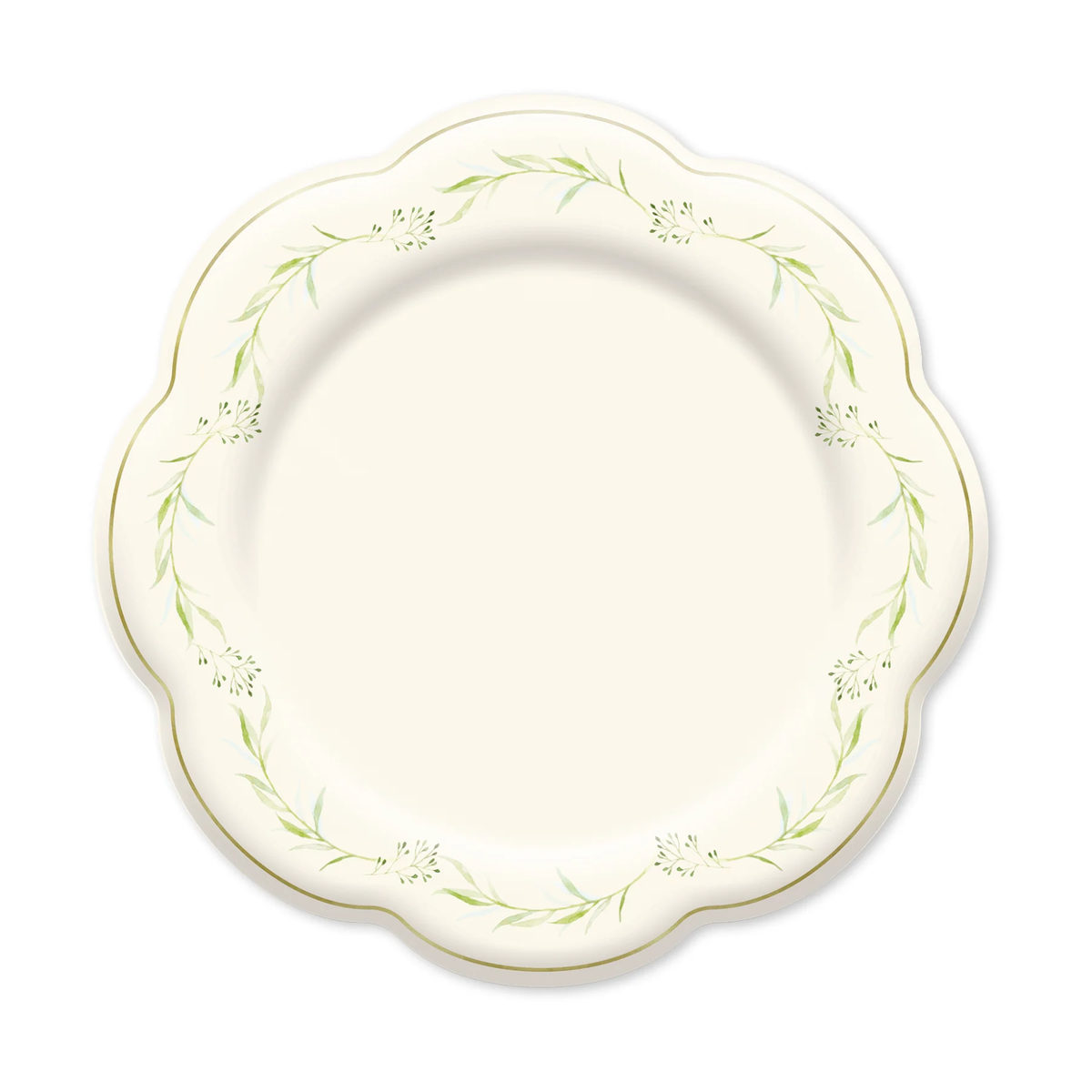 Green Leafy Border 8" Plate