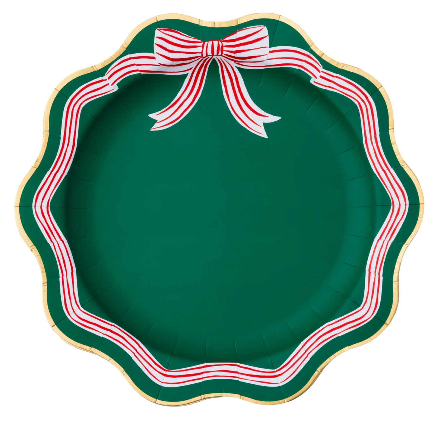 Green Peppermint Bow Dinner Plates
