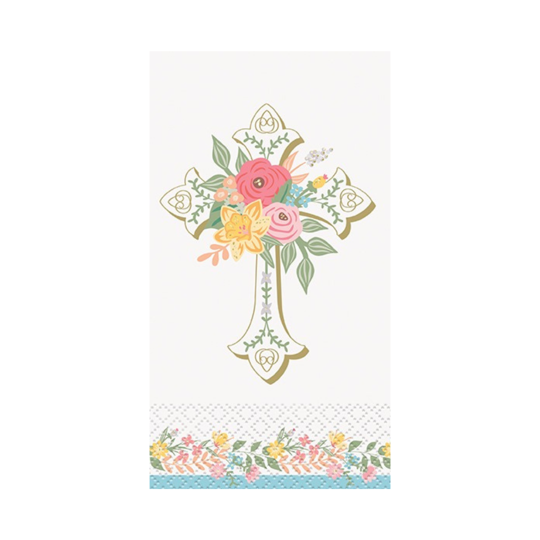 Guest Napkins Flower Cross