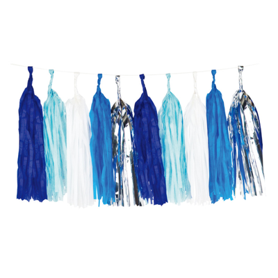 Guirnaldas de papel Azul/Plata