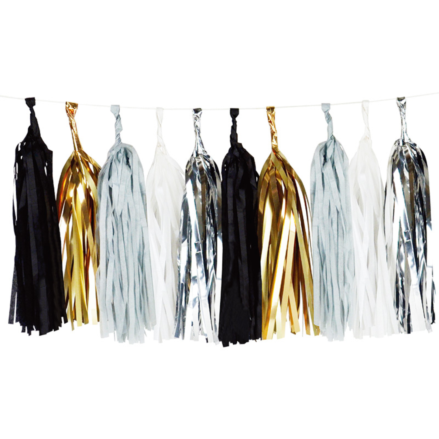Guirnaldas de papel Negro/Dorado/Plata