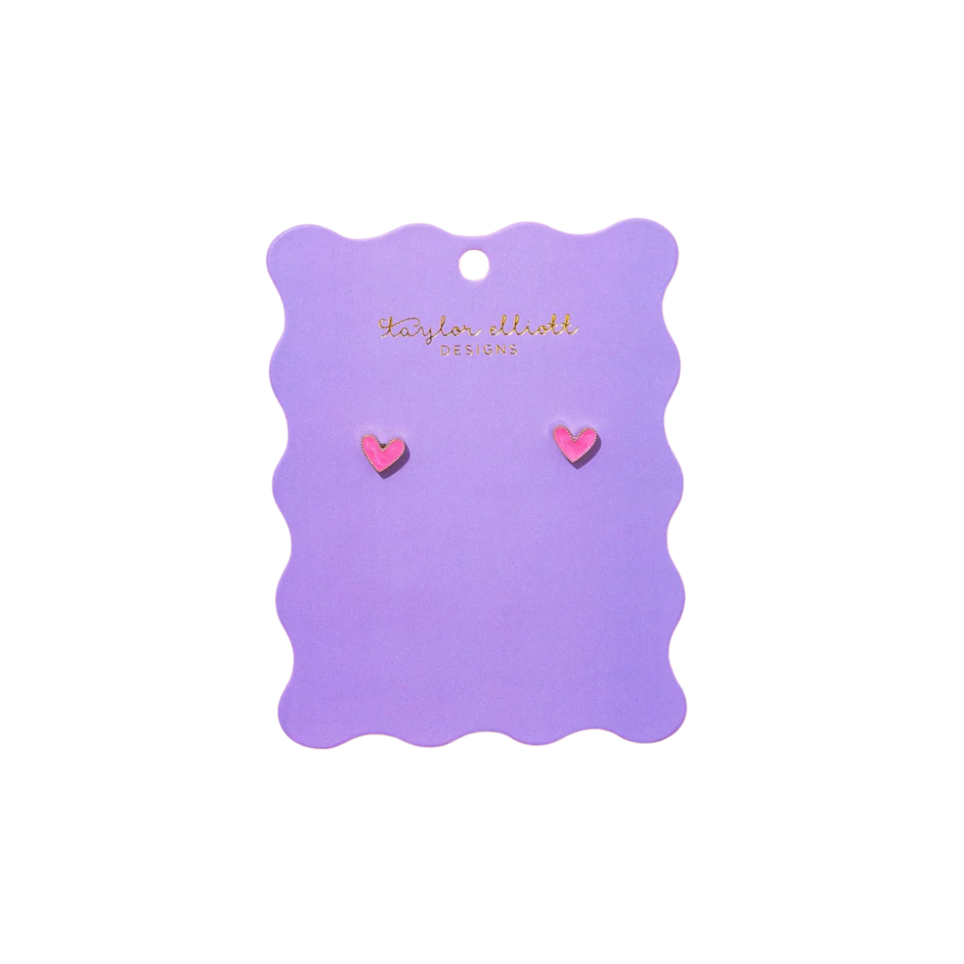 Harrison Heart Stud Earrings - Min. 2 (E-05)