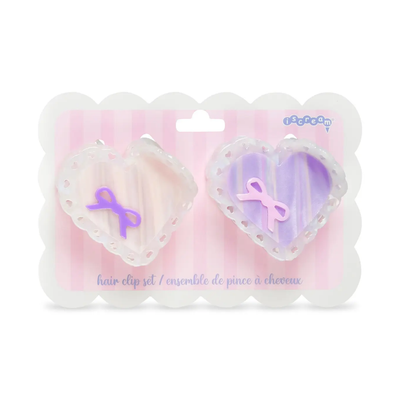 Heart Bow Hair Clips