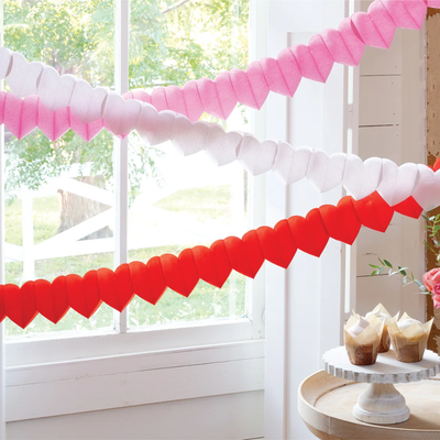 Heart Crepe Tissue Banner