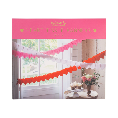 Heart Crepe Tissue Banner