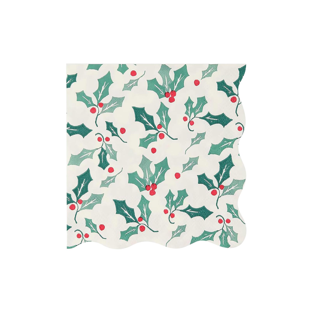 Holly Pattern Small Napkins – PartyStock