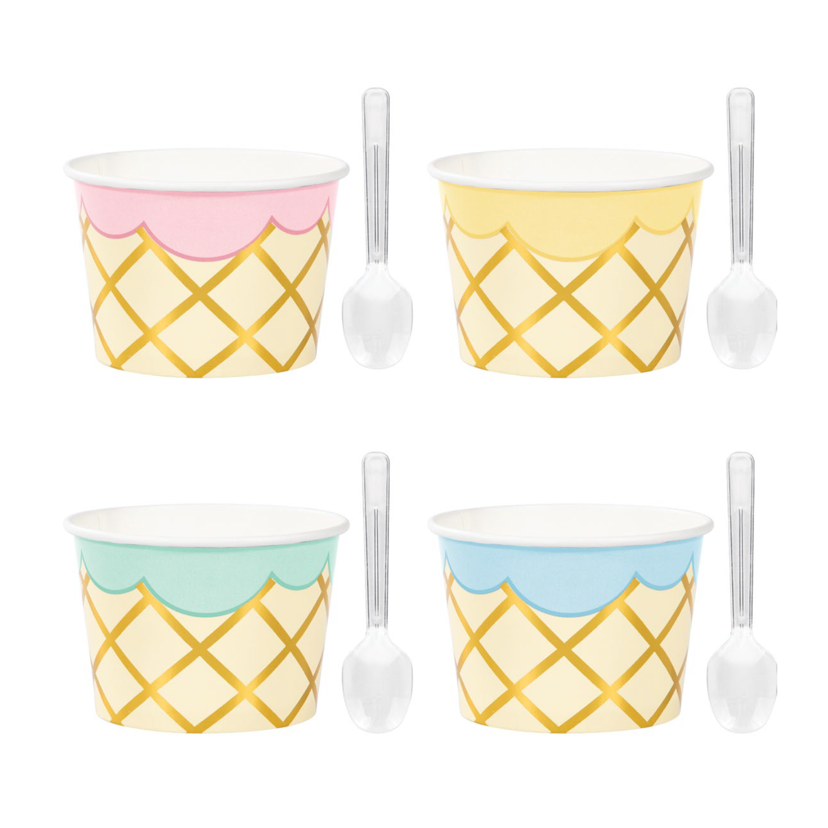 Ice Cream Party Treat Cups with Spoon