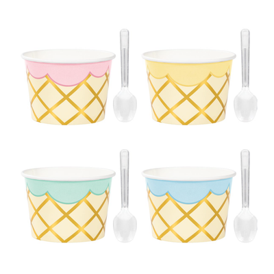 Ice Cream Party Treat Cups with Spoon