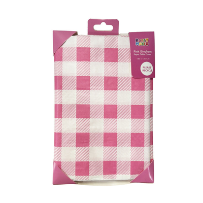 Mantel de papel Gingham Rosa