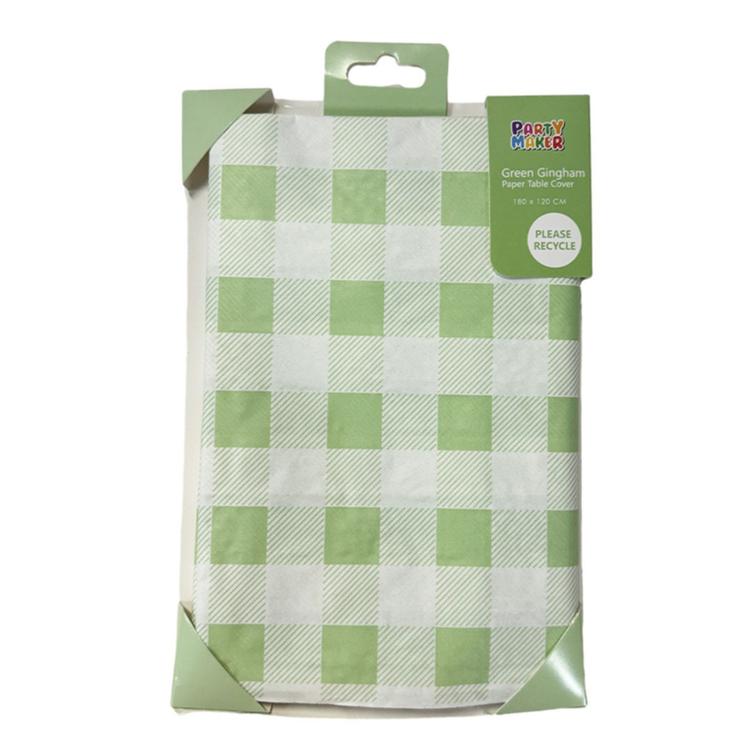 Mantel de papel Gingham Verde