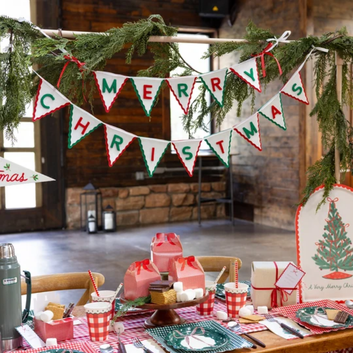 Merry Christmas Layered Felt Banner