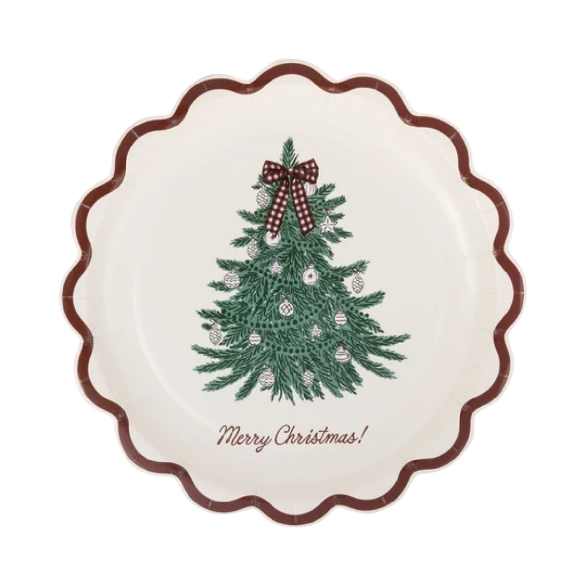 Merry Christmas Tree 8" Paper Salad Plates 8ct