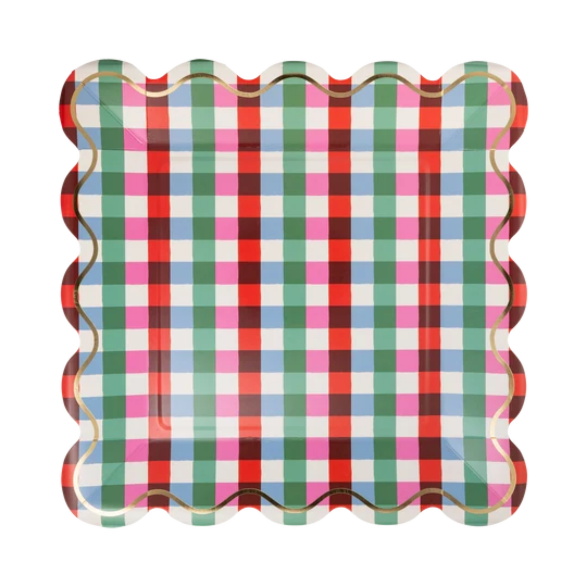 Multi-color Bright Gingham Plate