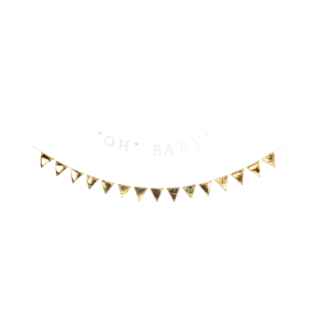 Oh Baby Felt and Gold Banner Set