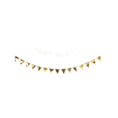 Oh Baby Felt and Gold Banner Set