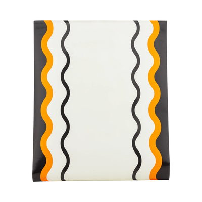 Orange and Black Ric Rac Paper Table Runner