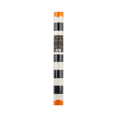 Orange and Black Striped Paper Table Runner
