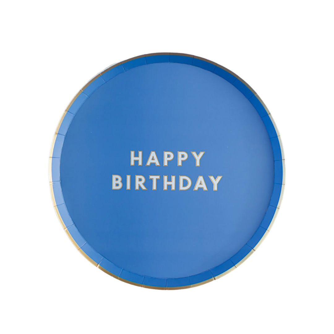 Plato 8.25" Happy Birthday Blue