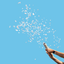 Party Popper White & Gold