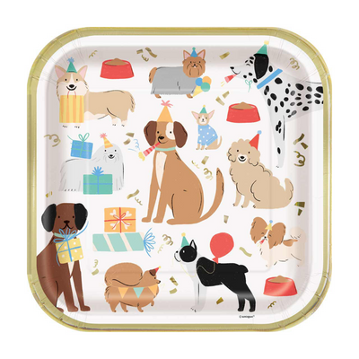 Paw Party Dog Plate 9"