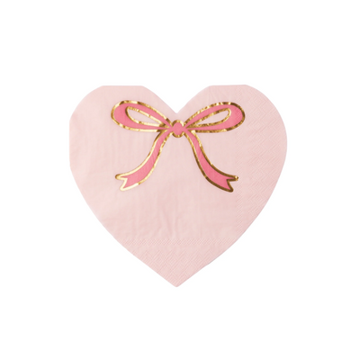 Petal Pink Bow Heart Napkins